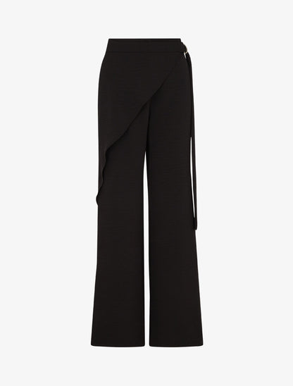 Pantalon fluide à pan drapé - Noir - 4