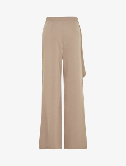 Pantalon fluide à pan drapé - Taupe - 2