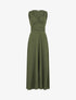 Robe longue évasée sans manches - Kaki - 1