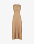 Robe longue évasée sans manches - Camel - 1