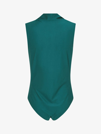 Body satiné à col bénitier - Vert sapin - 2