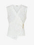 Top droit sans manches flocage plumes irisées - Blanc - 1