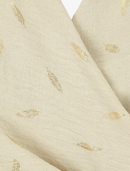 Top droit sans manches flocage plumes irisées - Beige - 3