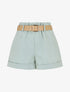 Short taille haute uni coupe droite - Vert pâle - 1