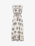Robe élastiquée à imprimé ikat - Noir - 1