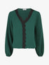 Blouse à col V brodé - Vert sapin - 1