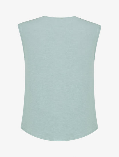 Top uni à empiècement bijou - Vert d&