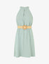 Robe unie à col américain - Vert d&