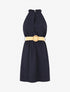 Robe unie à col américain - Marine - 1