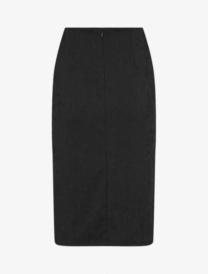 Jupe droite avec boucle décorative - Noir - 2