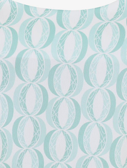 Caraco satiné imprimé graphique - Vert d&