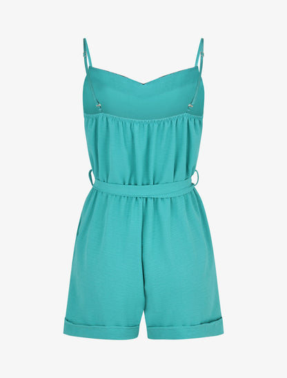 Combishort uni à bande graphique - Turquoise - 2