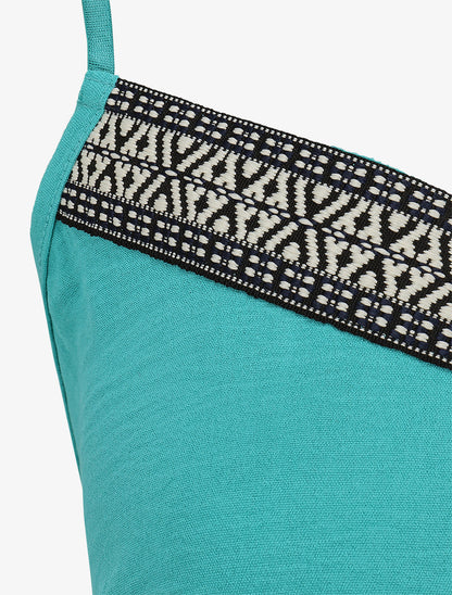 Combishort uni à bande graphique - Turquoise - 3