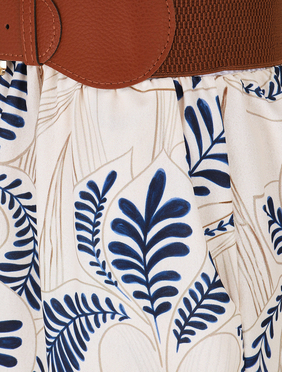 Combishort élastiqué à bretelles brodées - Marine - 3