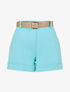 Short ceinturé à imprimé chevron - Turquoise - 1