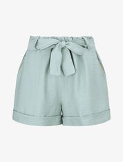 Short uni à revers - Vert menthe - 1