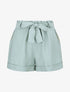 Short uni à revers - Vert menthe - 1