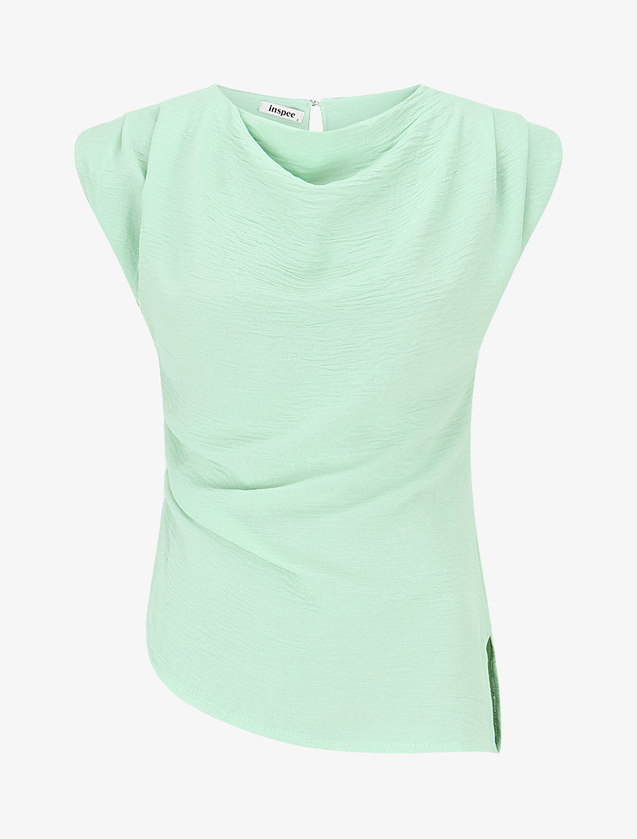 Top asymétrique effet drapé - Vert d&