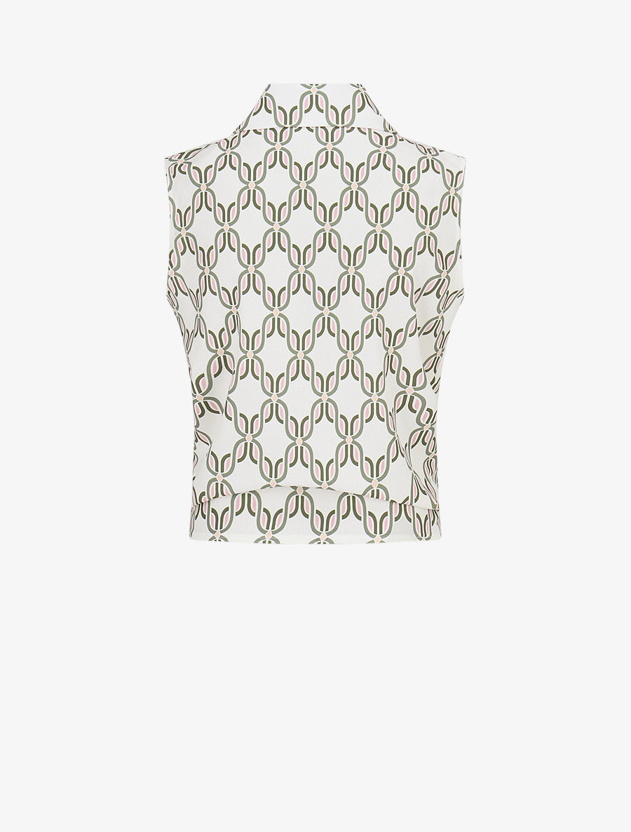 Chemise sans manches à nouer imprimé 70&