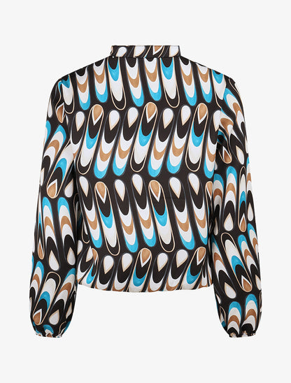 Blouse imprimé graphique - Noir - 2