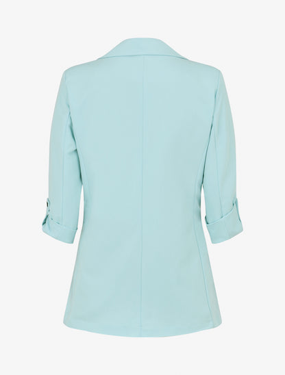 Blazer droit épaulettes et manches 3/4 - Bleu clair - 2