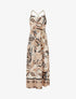 Robe longue imprimé fleurs tropicales à bretelles en corde - Beige - 1