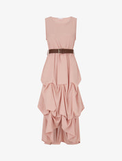 Robe longue sans manches effet bouffant - Rose - 1