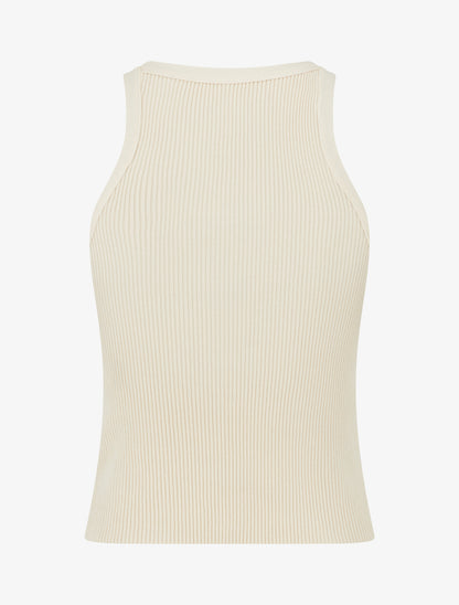 Crop top uni côtelé - Beige - 2