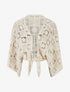 Boléro à manches kimono en crochet - Beige - 1