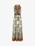 Robe longue élastiquée à nouer à la nuque - Kaki - 1
