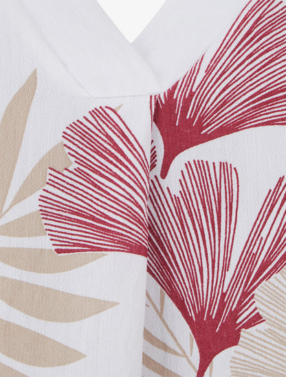 Blouse sans manches imprimé feuillage - Rouge - 3