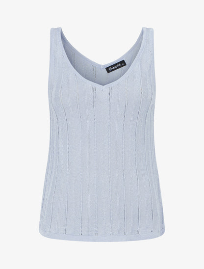 Débardeur en maille fine côtelée - Bleu ciel - 1