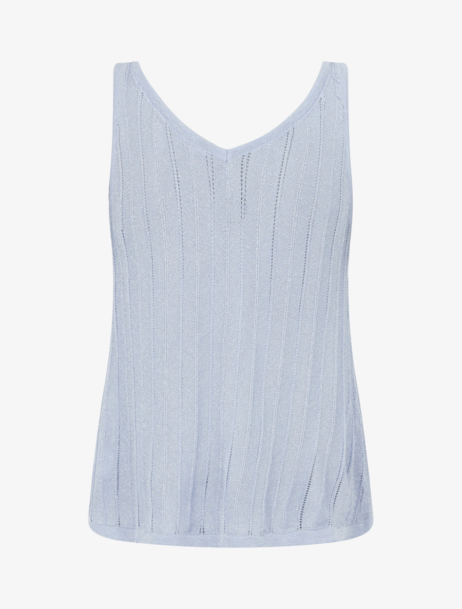 Débardeur en maille fine côtelée - Bleu ciel - 2