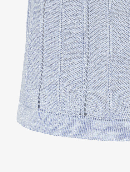 Débardeur en maille fine côtelée - Bleu ciel - 3