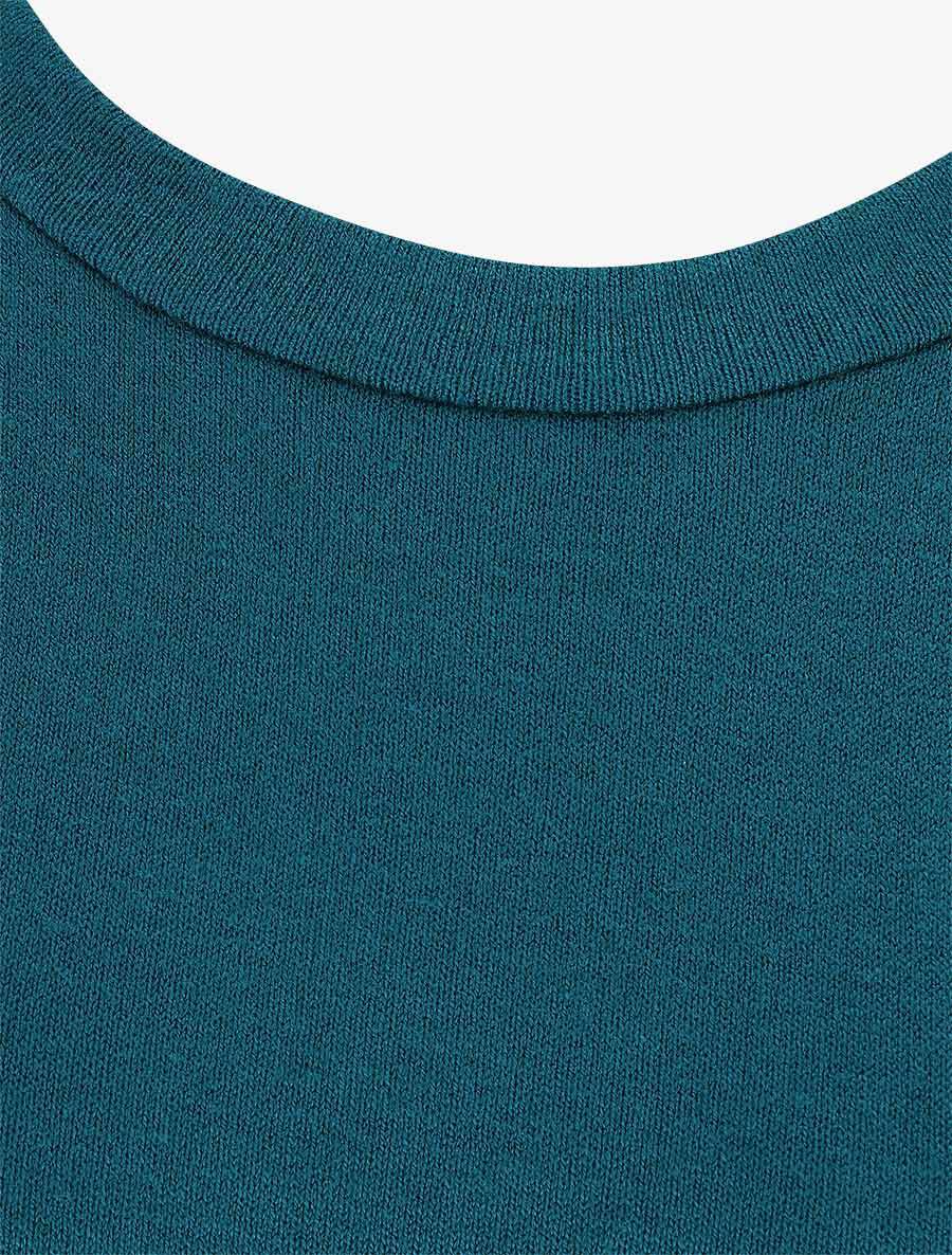 Robe patineuse bimatière - Bleu canard - 3
