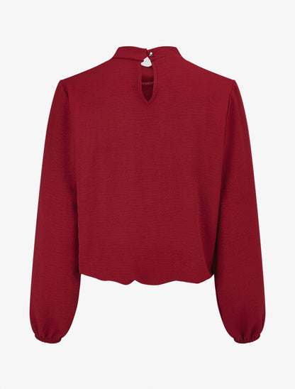 Blouse à plis croisés - Lie de vin - 2