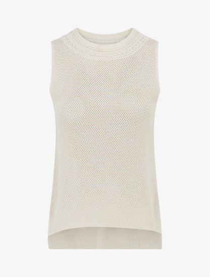 Débardeur filet de pêche coupe carrée - Beige - 1