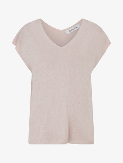 Top irisé à emmanchure basse - Rose pâle - 1