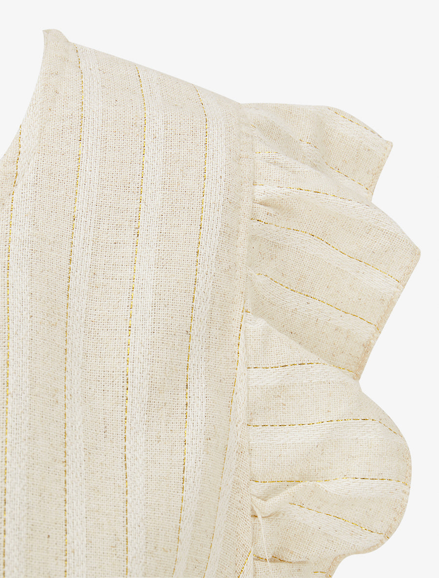 Top droit rayé à mancherons - Beige/or - 3