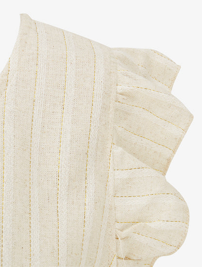 Top droit rayé à mancherons - Beige/or - 3
