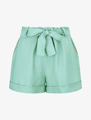 Short uni à revers - Turquoise - 1