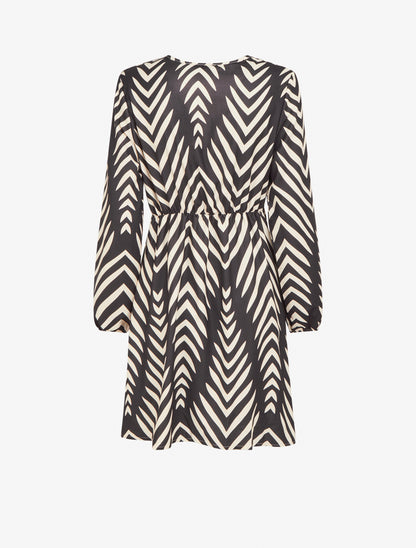 Robe portefeuille imprimé graphique - Brun foncé - 2