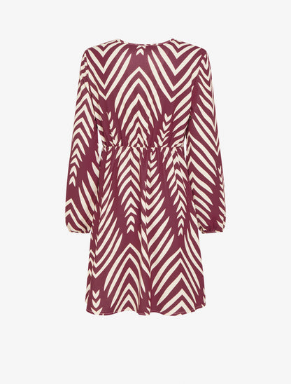 Robe portefeuille imprimé graphique - Prune - 2