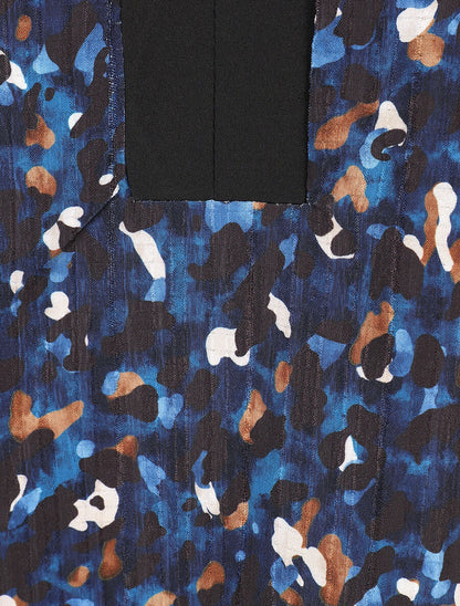 Blouse fluide à imprimé abstrait - Marine - 3