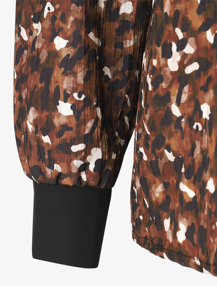 Blouse fluide à imprimé abstrait - Marron - 3