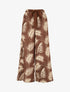 Pantalon ample et fluide imprimé feuilles - Marron - 1