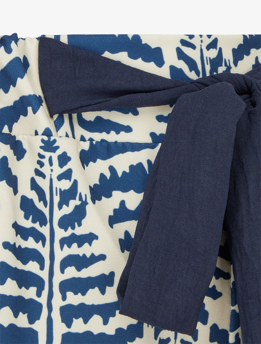 Pantalon ample et fluide imprimé fantaisie - Bleu foncé - 3