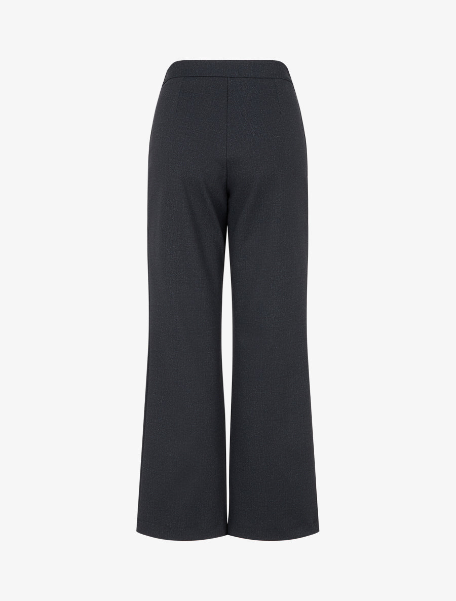 Pantalon à pont coupe droite - Noir - 2