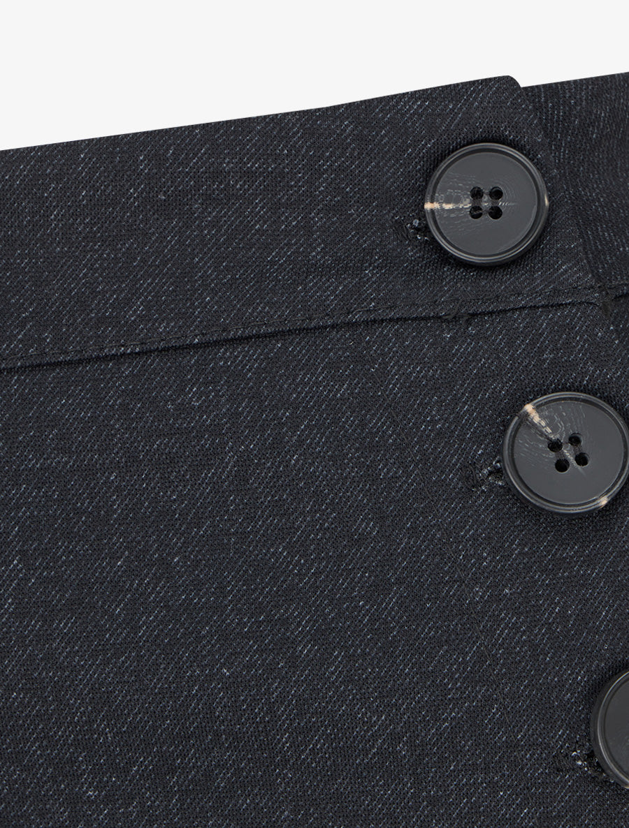 Pantalon à pont coupe droite - Noir - 3