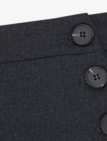 Pantalon à pont coupe droite - Noir - 3